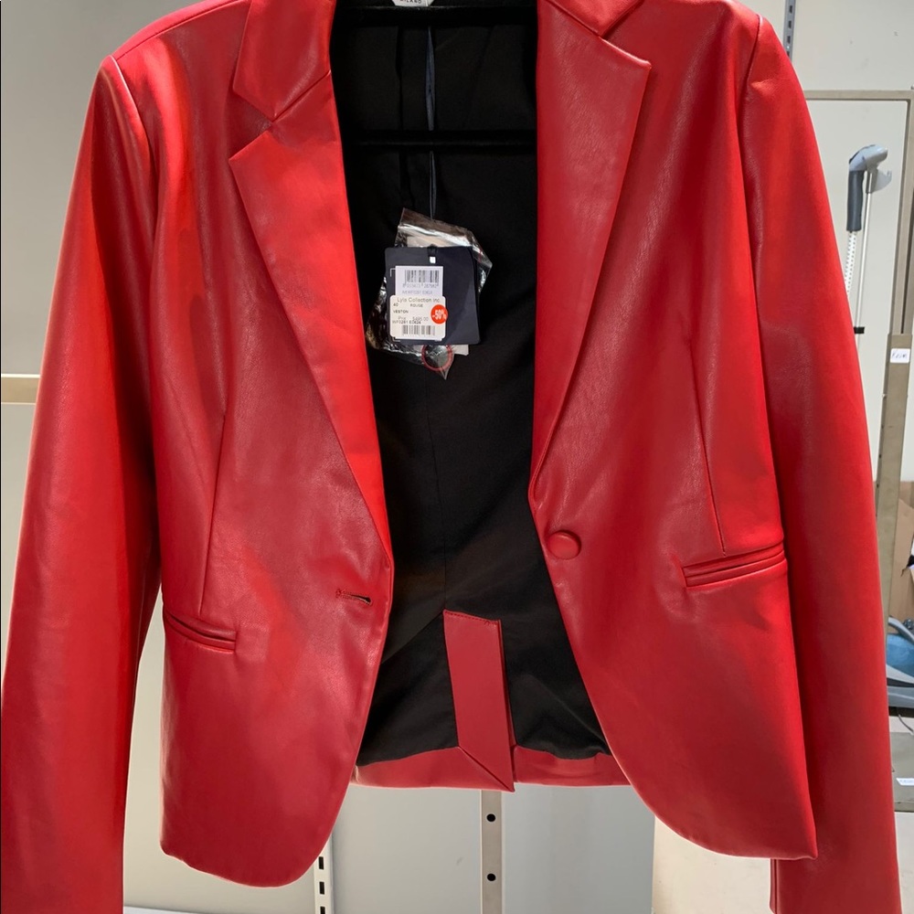 Red leather blazer/jacket